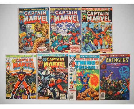 CAPTAIN MARVEL/THANOS LOT (7 in Lot) - (1973/1977 - MARVEL - US & UK Price Variant) - Includes CAPTAIN MARVEL #26, 28, 31, 32