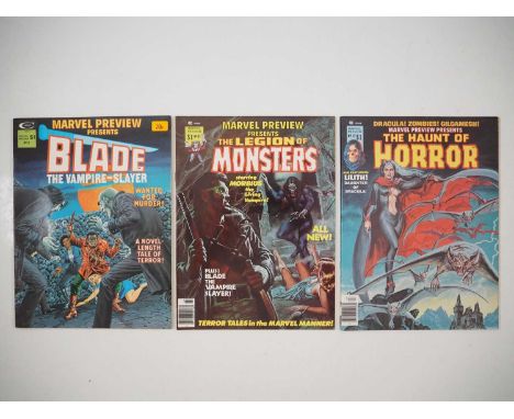 MARVEL PREVIEW #3 (BLADE), #8 (LEGION OF MONSTERS) & #12 (HAUNT OF HORROR) - (3 in Lot) - (1975/1977 - CURTIS) - Includes the