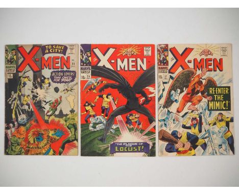 X-MEN 23, 24, 27 (3 in Lot) - (1966 - MARVEL - UK Price Variant) - Includes the first appearance and origin of the Locust wit