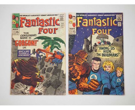 FANTASTIC FOUR #44 & 45 (2 in Lot) - (1965 - MARVEL - UK Price Variant) - Includes The first appearance of Gorgon, the first 