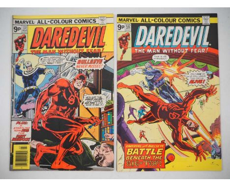 DAREDEVIL #131 & 132 - (2 in Lot) - (1976 - MARVEL - UK Price Variant) - First & Second appearance and Origin of Bullseye - R