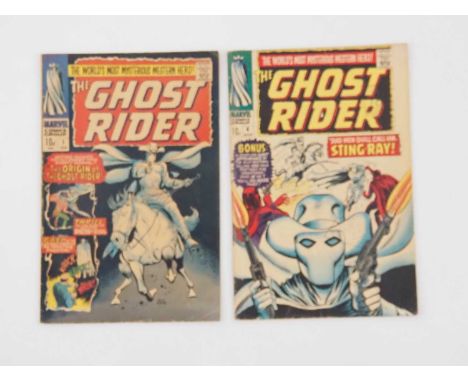 GHOST RIDER (WESTERN) #1, 4 (2 in Lot) - (1967 - MARVEL - UK Price Variant) - The first appearance and origin of the Ghost Ri
