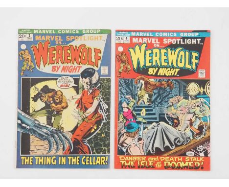 MARVEL SPOTLIGHT #3 & 4 (2 in Lot) - (1972 - MARVEL) Second and third appearances of Werewolf by Night and first mention/intr