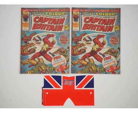 CAPTAIN BRITAIN #1 (2 in Lot) - (1976 - BRITISH MARVEL) - Dated October 13th - Origin and First appearance of Captain Britain