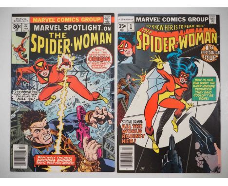 SPIDER-WOMAN LOT (2 in Lot) - Includes MARVEL SPOTLIGHT #32 + SPIDER-WOMAN #1 - Includes the first appearance and origin of S