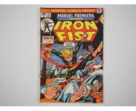 MARVEL PREMIERE: IRON FIST #15 - (1974 - MARVEL) - The first appearance and origin of Iron Fist (Daniel Rand) + introduction 