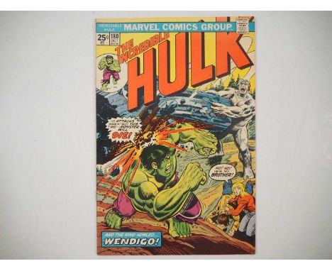 INCREDIBLE HULK #180 (1974 - MARVEL) - First appearance of Wolverine (cameo - last page) and second appearance of Wendigo - L