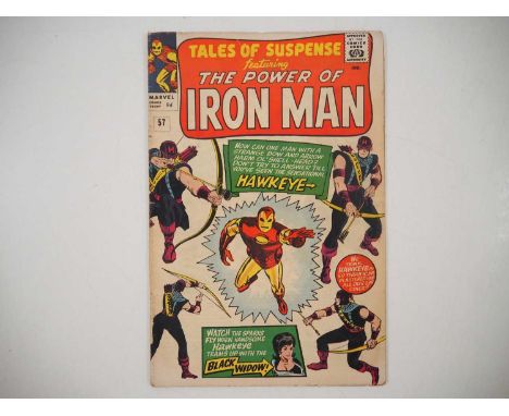 TALES OF SUSPENSE #57 - (1964 - MARVEL - UK Price Variant) - First appearance and origin of Hawkeye + third appearance of the