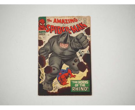 AMAZING SPIDER-MAN #41 - (1966 - MARVEL - UK Price Variant) - First appearance of the Rhino - John Romita Sr. Cover and Inter