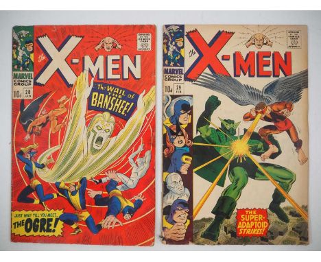 X-MEN #28 & 29 (2 in Lot) - (1967 - MARVEL - UK Price Variant) - Includes the first full appearance of Banshee - Cover art by