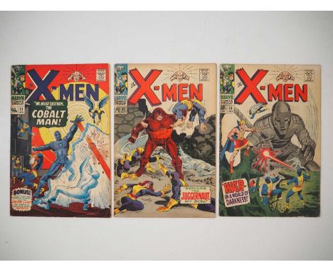 X-MEN #31, 32, 34 (3 in Lot) - (1967 - MARVEL - UK Price Variant) - Includes the first appearance of Cobalt Man + the third a