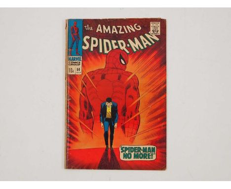 AMAZING SPIDER-MAN #50 - (1967 - MARVEL - UK Price Variant) - RED HOT KEY Book & Character + With Kingpin (played by Vincent 