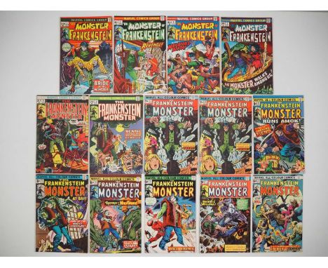 THE MONSTER OF FRANKENSTEIN #2, 3, 4, 5, 6, 10, 12(x2), 13, 14, 15, 16, 17, 18 (14 in Lot) - (1973/1975 - MARVEL - US & UK Pr