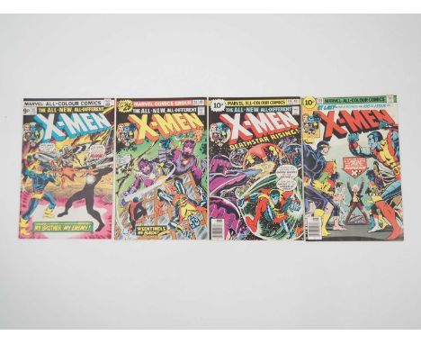X-MEN #97, 98, 99, 100 (4 in Lot) - (1976 - MARVEL - US & UK Price Variant) - Includes the first cameo appearances of Lilandr