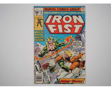 IRON FIST #14 (1977 - MARVEL) - First appearance of Sabretooth - Al Milgrom cover with John Byrne interior art - Flat/Unfolde