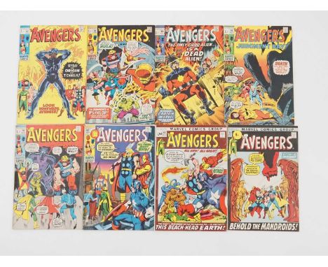 AVENGERS #87, 88, 89, 90, 91, 92, 93, 94 (8 in Lot) - (1971 - MARVEL - UK Price Variant) - Includes the origin of the Black P