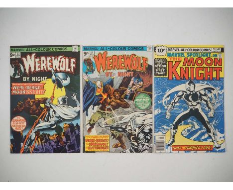 WEREWOLF BY NIGHT #33, 37 + MARVEL SPOTLIGHT #28 (3 in Lot) - (1975/1976 - MARVEL - UK Price Variant) - Includes the second a