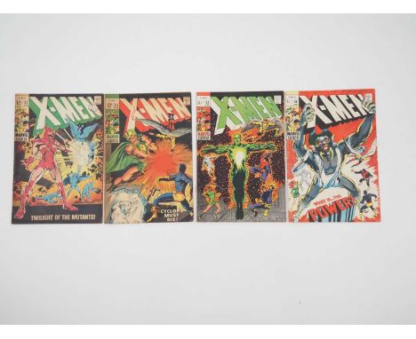 X-MEN #52, 54, 55, 56 (4 in Lot) - (1969 - MARVEL - US & UK Price Variant) - Includes the first appearance and origin of Alex
