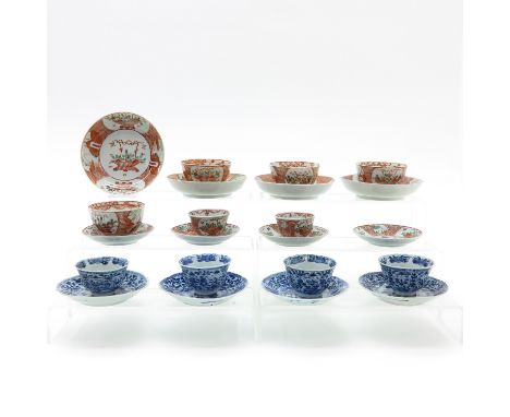 In diverse patterns, including 10 cups and 12 saucers, including 18th Century, saucers are 13 cm. in diameter, in diverse con