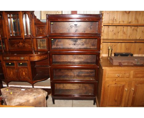 A mahogany five tier Globe Wernicke bookcase 