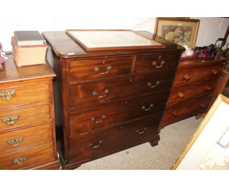 A 19th Century mahogany chest fitted two short over three long drawers 