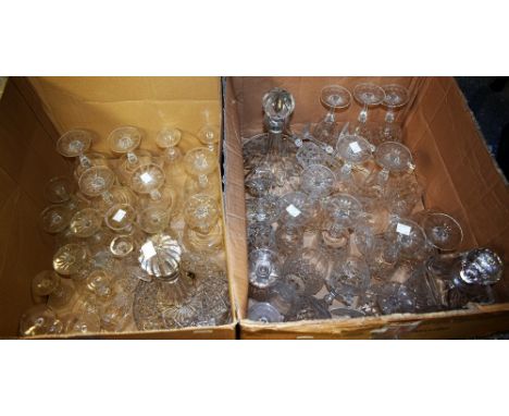 Glassware - an Edinburgh crystal glass ships decanter; another; wine glasses; brandy balloons; etc quantity 