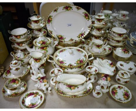 Royal Albert Old Country Roses - an extensive dinner service and tea service to include six dinner plates; six side plates; s