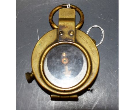 A Verner's pattern brass military compass, stamped number 29930, dated 1915, made in Switzerland