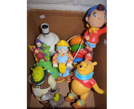 Toys and juvenalia - a Wedgwood Peter Rabbit table lamp; a Euromark plastic figure of Noddy waving; a Grosvenor figure of Shr