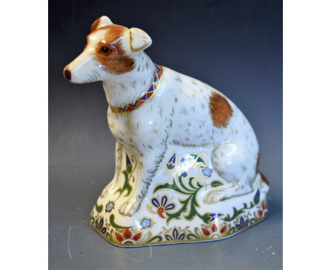 A Royal Crown Derby paperweight, Parson Jack Russell Terrier, first quality, boxed 