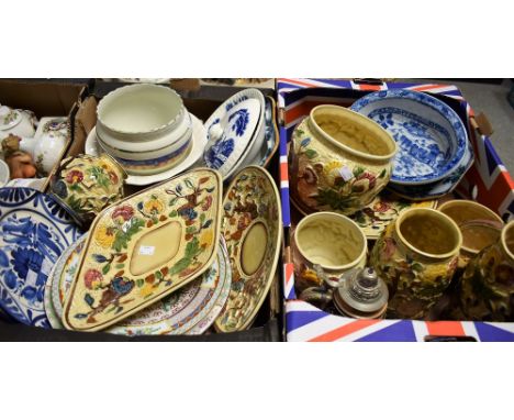 Ceramics - a H.J Wood Indian Tree jardinere, others including vases, dishes, etc; Copeland Spode landscape dish; others; etc