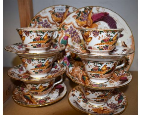 A set of six Royal Crown Derby Olde Avesbury pattern teacups and saucers, a pair of similar dinner plates, some first and sec