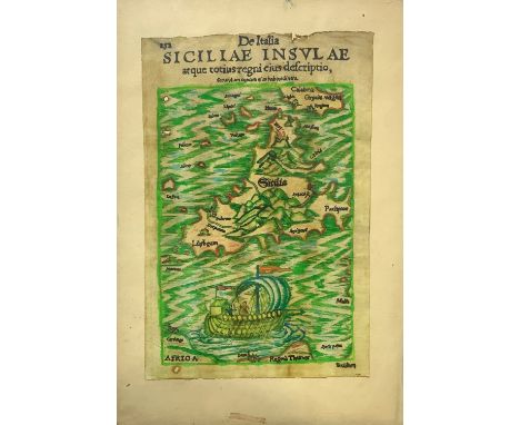 Print on paper Munster Sebastian (1489-1552) 24x16 cm