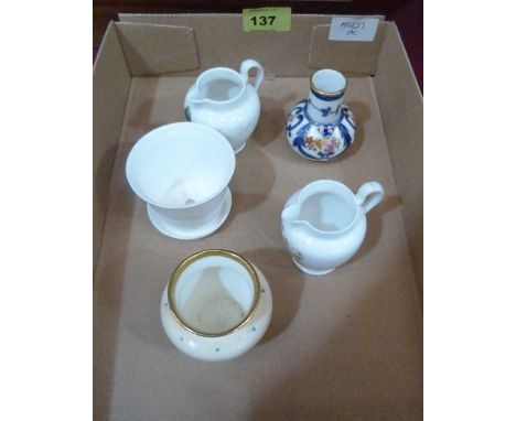 Five items of English porcelain, Worcester, Paragon etc.