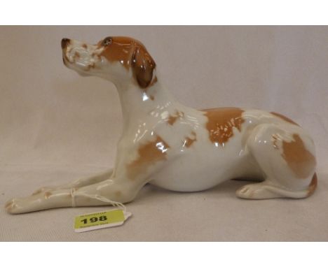 A Soviet ceramic model of a hound. 11½'' long