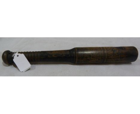 A Victorian turned treen tipstaff. Impressed mark VR and Bristol. 13½'' long