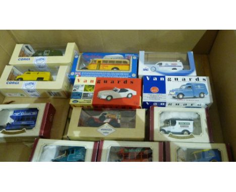 12 boxed die cast historic motor vehicles including Corgi, Vanguards etc.