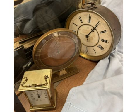 A Junghans Venus soap clock together with a carriage clock and another clock