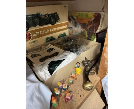 A Clef du Vin wine aging tool, together with a replica flintlock pistol, an airfix 12th scale 1930 Bentley kit, animal cracke