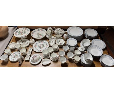 A Noritake Blue Hill pattern part dinner service together with an Aynsley Pembroke pattern part tea and dinner service