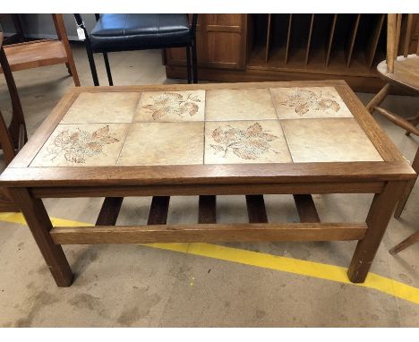 Mid-century tile topped coffee table