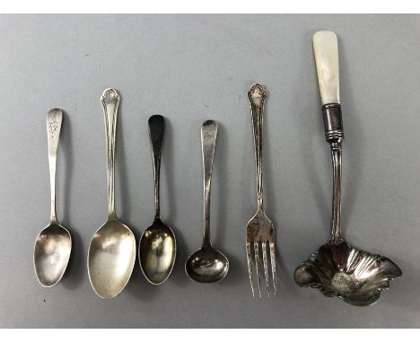 Collection of hallmarked Silver items to include spoons and a silver hallmarked ladle marked sterling total weight approx 114