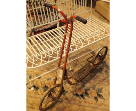 Vintage tin plate Triang childs scooter