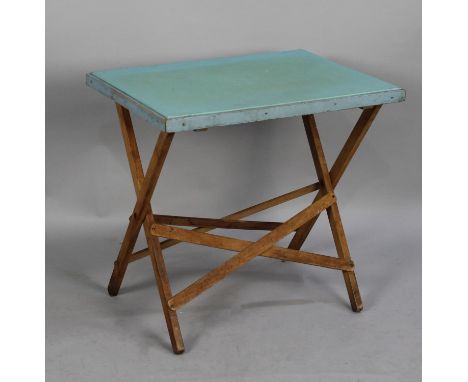 A Small Vintage Folding Picnic Table, 54cms by 39cms by 52cms High 