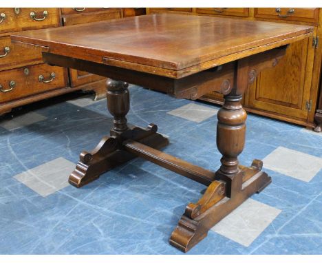 A Vintage Oak Drawer Leaf Dining Table, 91cms Square 