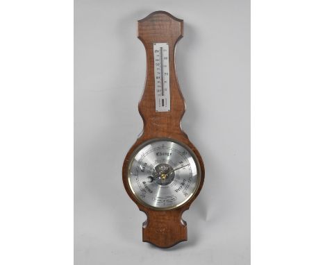 A Mid/Late 20th Century Wheel Barometer by Comitti of London with Thermometer 