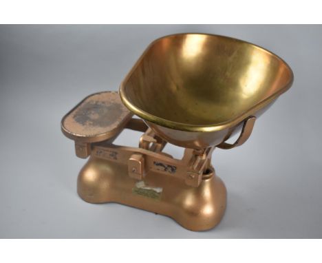 A Vintage Vegetable Scales by W and T Avery with Brass Pan 