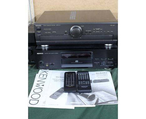 Two Hi-Fi Units, Technics A900MK2 Amplifier and Kenwood DP-8020 CD Player, Both With Remotes and Instruction Manuals, Both Po