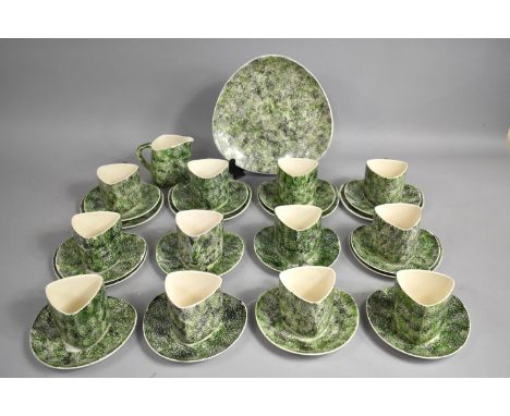 A Kelsboro Ware Sponge Decorated Tea Set to comprise Cups, Saucers, Side Plates and Cake Plates 