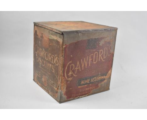 A Vintage Crawfords Home Assorted Biscuit Tin, Condition Issues, 23cms Square 